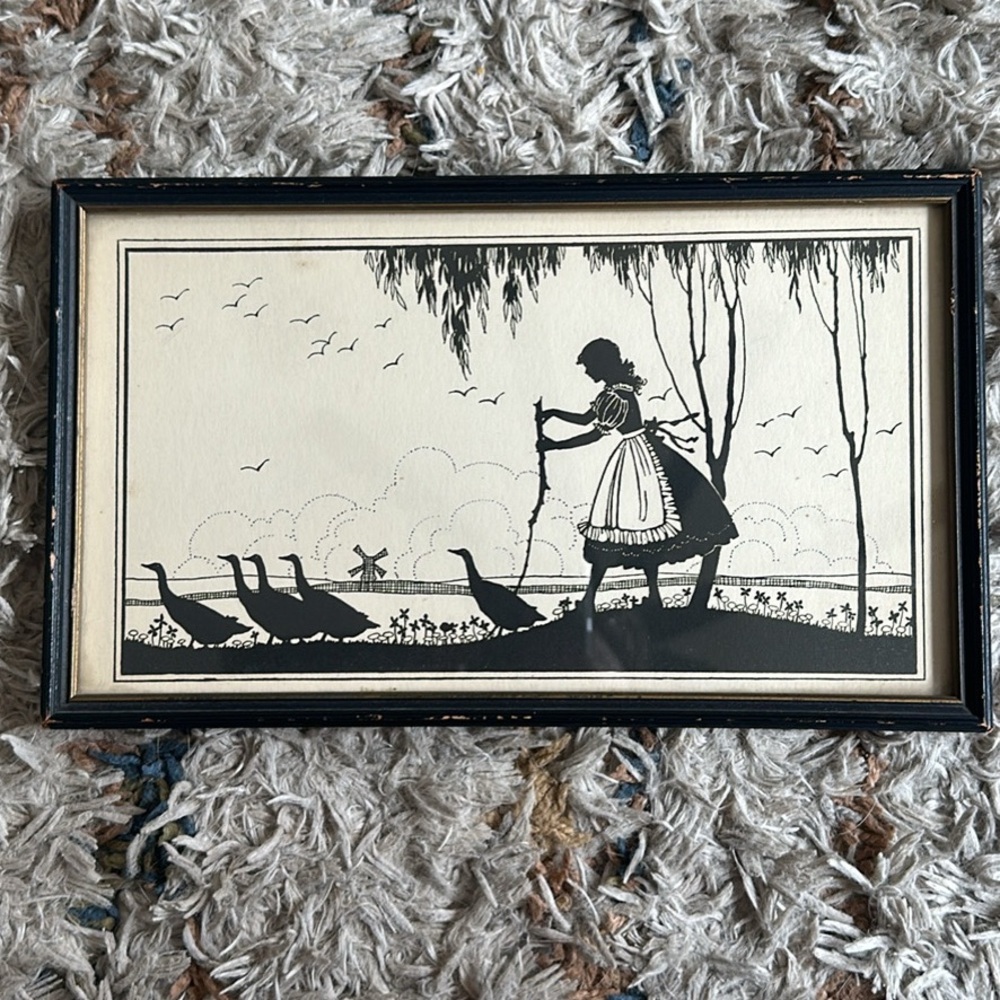 Vintage Black and White Silhouette Art